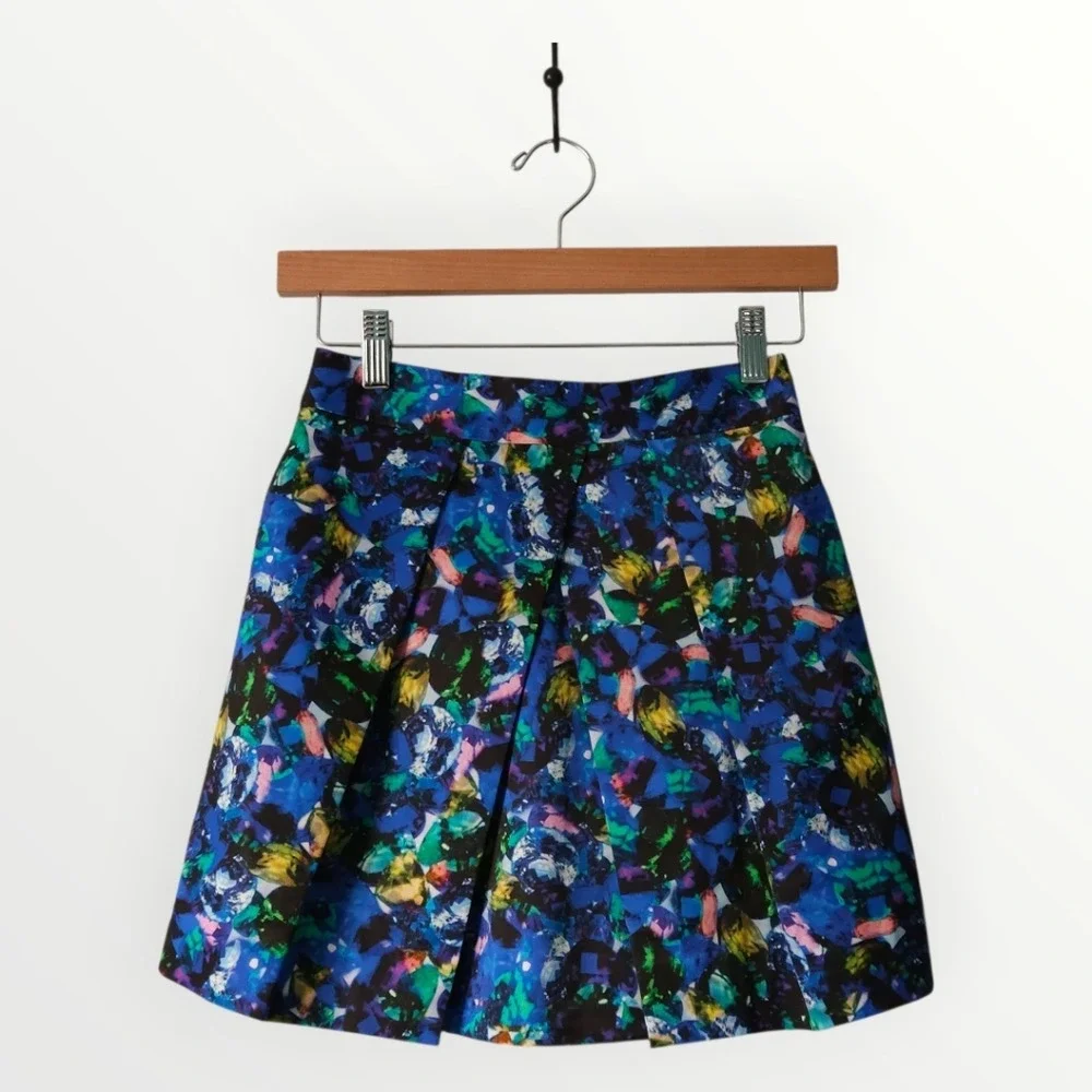 Milly Minis‎ Girls 8 Jewel Print Pleated Skirt Multicolor Made in USA Party
